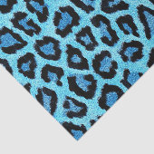 Blue Leopard Cheetah Animal Print Muster Seidenpapier (Ausschnitt)