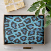 Blue Leopard Cheetah Animal Print Muster Seidenpapier (Geschenk)