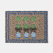 Blue Leopard Chinoiserie Ginger Jar Doormat Rug Fußmatte (Vorderseite)