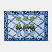 Blue Leopard Chinoiserie Ginger Jar Fußmatte (Vorderseite)