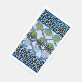 Blue Leopard Chinoiserie Ginger Jar Paper Guest Serviette (Ecke)