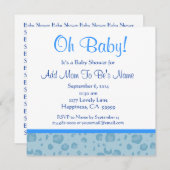 Blue Leopard Confetti Babydusche Einladung (Vorne/Hinten)