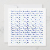 Blue Leopard Confetti Babydusche Einladung (Rückseite)