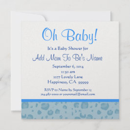 Blue Leopard Confetti Babydusche Einladung