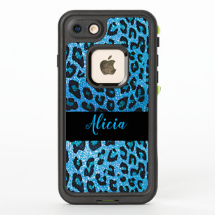 Blue Leopard Imitate Glitzer Personalisiert Name