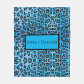 Blue Leopard Imitate Sparkle Sweet Dreams Modern C Fleecedecke (Vorderseite)