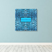 Blue Leopard Imitate Sparkle Sweet Dreams Modern C Leinwanddruck (Insitu (Holzboden))