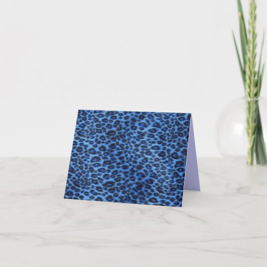 Blue Leopard Note Card Karte (Vorderseite)