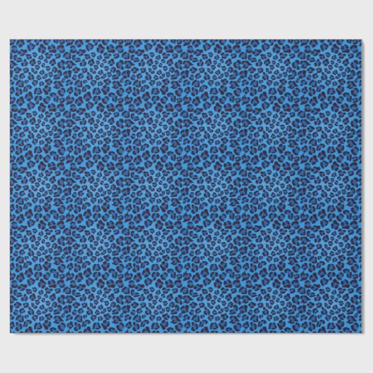 Blue Leopard Pattern Geschenkpapier (Flach)