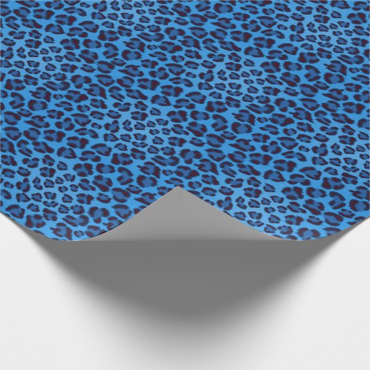 Blue Leopard Pattern Geschenkpapier (Ecke)