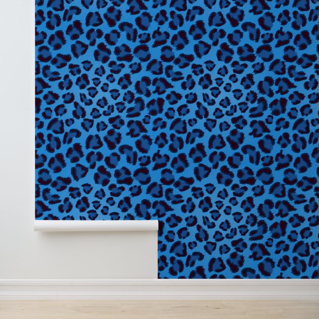Blue Leopard Pattern Tapete (Anwendung)