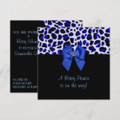Blue Leopard Print Baby Dusche Einladung (Vorne/Hinten)