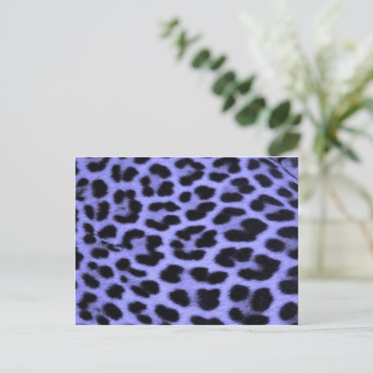 Blue Leopard Print Background Postkarte (Stehend Vorderseite)