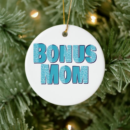 Blue Leopard Print Bonus Mama Keramik Ornament (Baum)