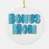 Blue Leopard Print Bonus Mama Keramik Ornament (Hinten)