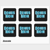 Blue Leopard Print Bonus Mama Quadratischer Aufkleber (Blatt)