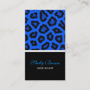 Blue Leopard Print Business Card Visitenkarte