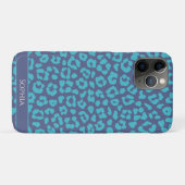 Blue Leopard Print Case-Mate iPhone Hülle (Rückseite (Horizontal))