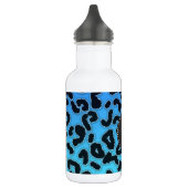 Blue Leopard Print; Chalkboard-Look Trinkflasche (Links)