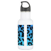 Blue Leopard Print; Chalkboard-Look Trinkflasche (Rückseite)