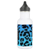 Blue Leopard Print; Chalkboard-Look Trinkflasche (Rechts)