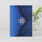 Blue Leopard Print Envelope Einladung (Stehend Vorderseite)