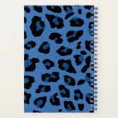 Blue Leopard Print Fun Animal Print Spiral Notizblock (Rückseite)