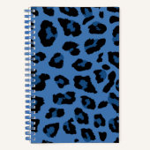 Blue Leopard Print Fun Animal Print Spiral Notizblock (Vorderseite)