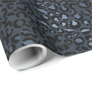 Blue Leopard Print Geschenkpapier