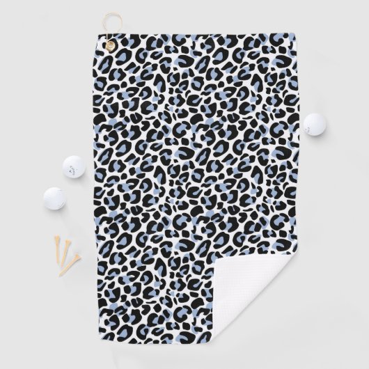 Blue Leopard Print Golf Handtuch (Insitu)