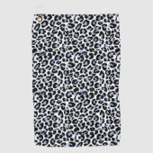 Blue Leopard Print Golf Handtuch (Vorderseite)