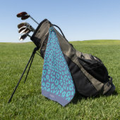 Blue Leopard Print Golfhandtuch (Gras)