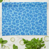 Blue Leopard Print Kitchtuch Handtuch (Gefaltet)