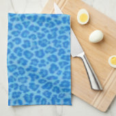 Blue Leopard Print Kitchtuch Handtuch (Viertel Falte)