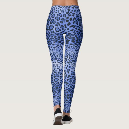 Blue Leopard Print Leggings (Rückseite)