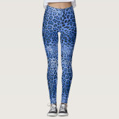 Blue Leopard Print Leggings (Vorderseite)