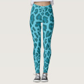 Blue Leopard Print Leggings (Vorderseite)