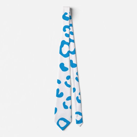 Blue Leopard Print Neck Tie Krawatte (Vorderseite)