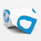 Blue Leopard Print Neck Tie Krawatte (Gerollt)