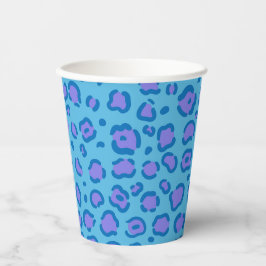 Blue Leopard Print Pappbecher