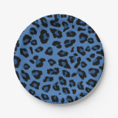 Blue Leopard Print Pappteller (Vorderseite)