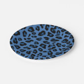 Blue Leopard Print Pappteller (Schrägansicht)