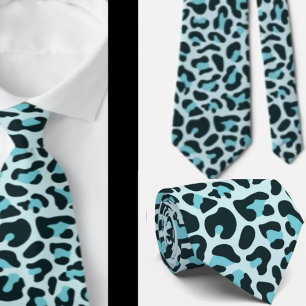 Blue Leopard Print Punk Rock Neck Tie Krawatte