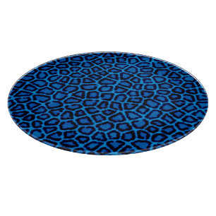 Blue Leopard Print Schneidebrett