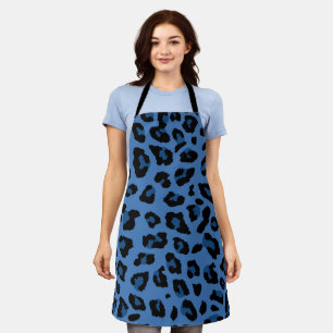 Blue Leopard Print Schürze