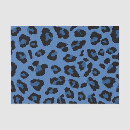Blue Leopard Print Seidenpapier (Vorderseite)