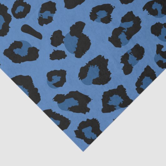 Blue Leopard Print Seidenpapier (Ausschnitt)