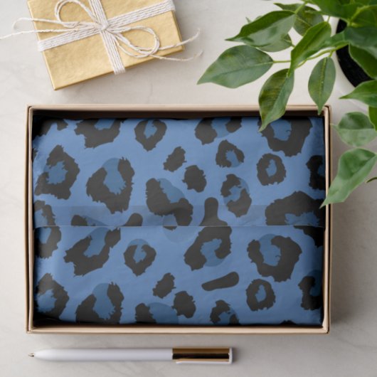 Blue Leopard Print Seidenpapier (Geschenk)