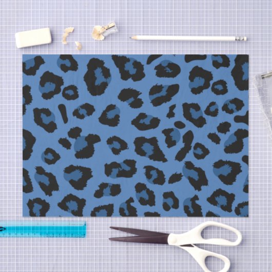 Blue Leopard Print Seidenpapier (Handwerk)