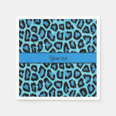 Blue Leopard Print Serviette (Vorderseite)